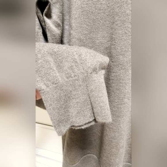 Massimo Dutti Turtleneck Sweater Knitwear Fine Wool Blend Ecru Khaki size XL - Picture 4 of 7